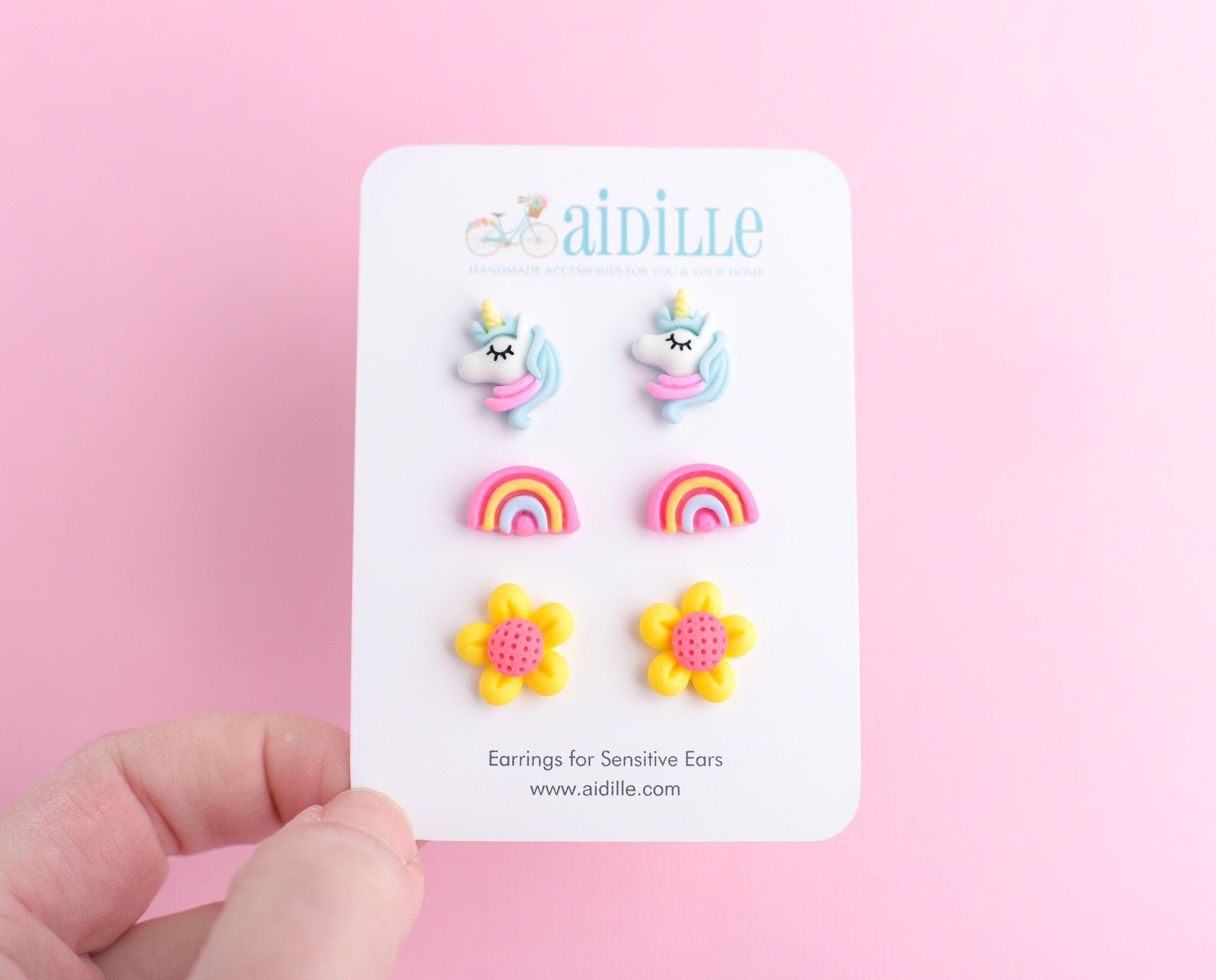 Unicorn earrings for sensitive ears sale