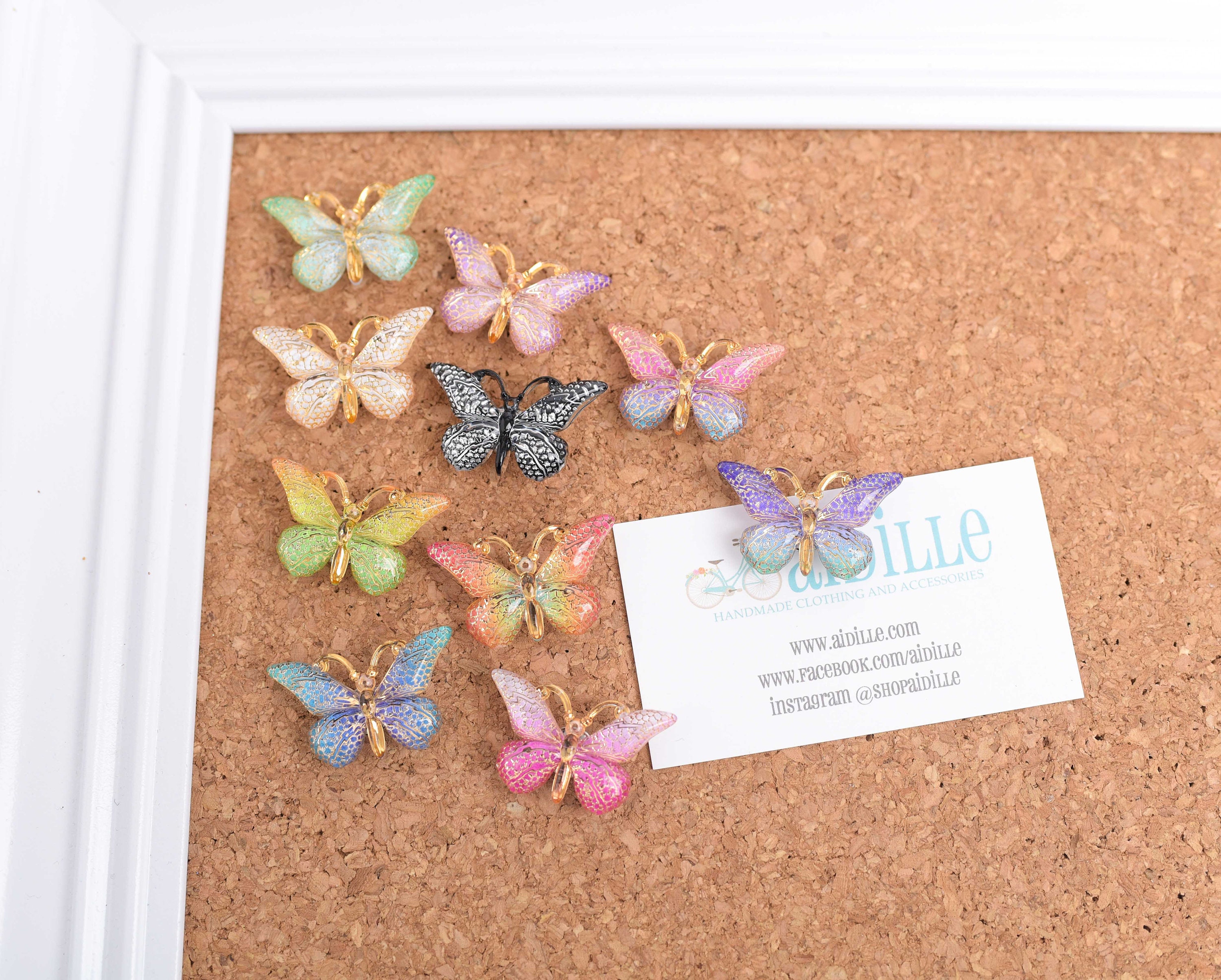 Butterfly Thumb Tacks or Set of 10 Assorted Colors Etsy Nederland
