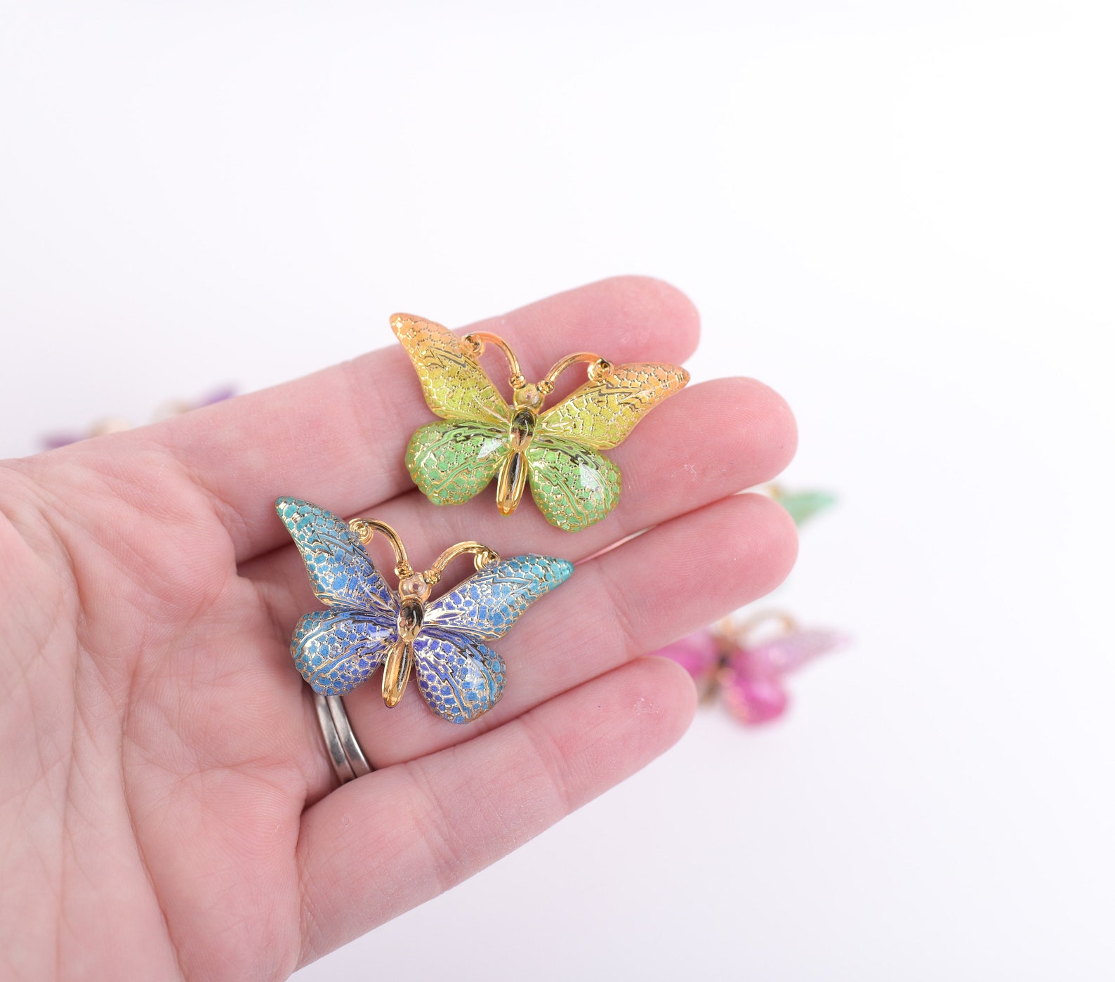 Butterfly Thumb Tacks Set of 10 Assorted Colors Pretty Etsy