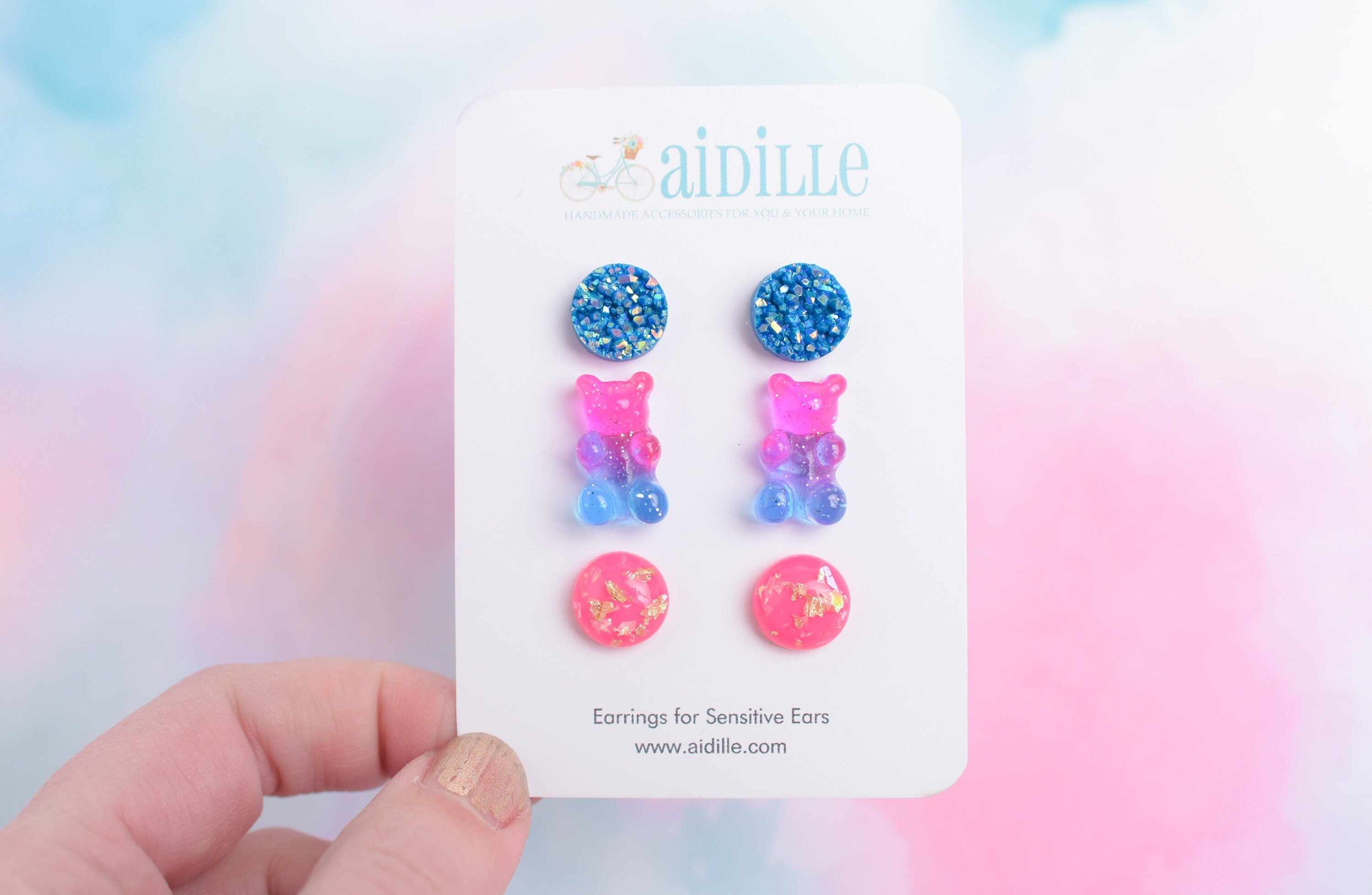 Claire's Neon Glow in the Dark Gummy Bear Stud Earrings - 9 Pack | Hamilton  Place