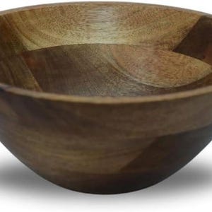Ciotola da portata grande in legno di mango, ciotola per frutta in legno, ciotola in legno naturale, insalatiera fatta a mano, ciotola rustica da cucina, accessorio da pranzo in legno