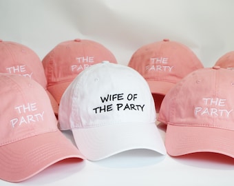 Custom Embroidered Cotton Baseball Cap: Bachelorette Party, Wife of the Party