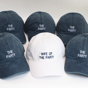 Custom Embroidered Bachelorette Party Hats: Wife of the Party, Bride & Squad