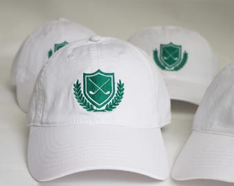 Gorra de béisbol vintage de algodón lavado con diseño de palos de golf - Gorra de papá bordada personalizada