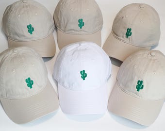 Embroidered Cactus Baseball Cap: Custom Text, Personalized Dad Hat