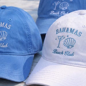 Embroidered Bachelorette Party Baseball Cap: Embroidered Seashell Baseball Hat, Custom Beach Hat