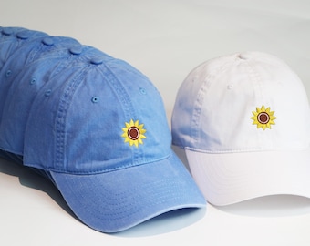 Sunflower Embroidered Hat Baseball Cap Nature Aesthetic Gift for Her, Personalized Gift,Custom Dad Cap, Custom Logo Embroidered Hat