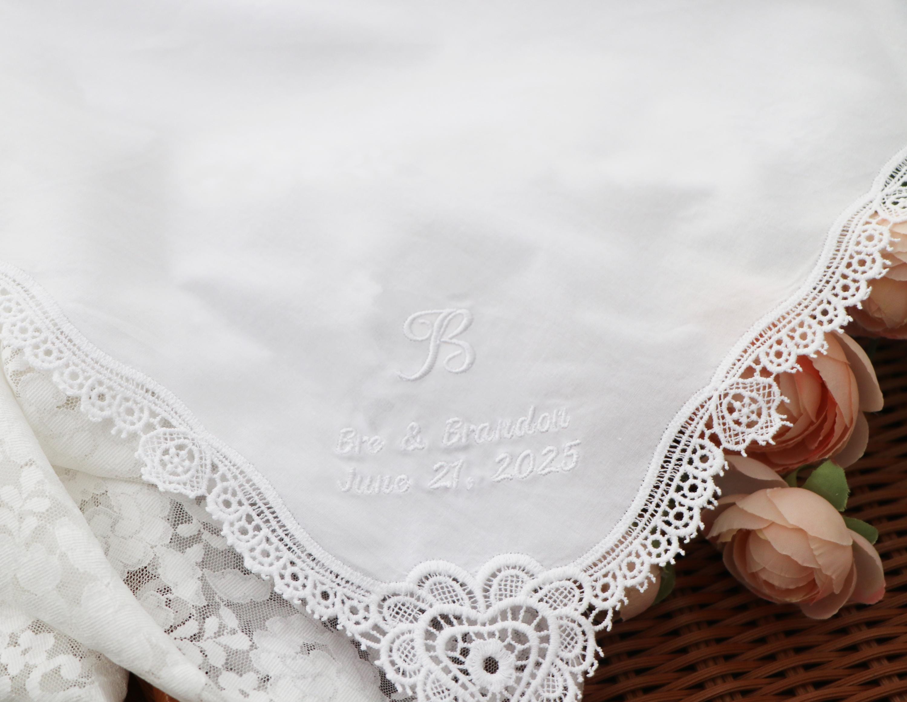 Fazzoletto da sposa personalizzato, fazzoletto in pizzo, fazzoletto in pizzo, fazzoletto personalizzato, fazzoletto ricamato, fazzoletto da sposa