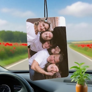Custom Photo Car Air Freshener, Personalized Auto Decor, Scent Options