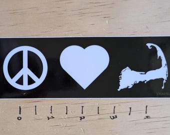 Peace Love Cape Cod, MA Sticker - Weatherproof Vinyl