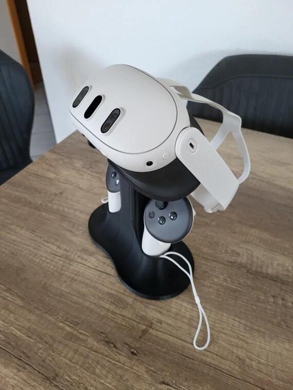 OKESYO Station De Charge Pour Oculus/Meta Quest 3 - Accessoire Pour Station De Charge Meta Quest 3 Avec Lumiere Led Chargement Du Casque Vr Et De La Manette En Meme Temps Prise En Charge Elite Avi