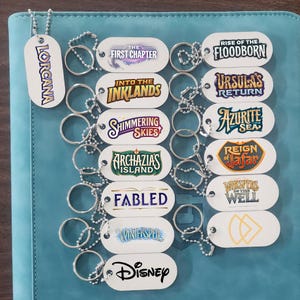 All Card Sets in Disney Lorcana Full Color Binder Pull Tags Keychains Binder Label