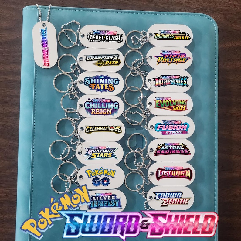 Spell Tag Pokemon TCG Binder Tags | Sword and Shield Sets Keychain - Etsy