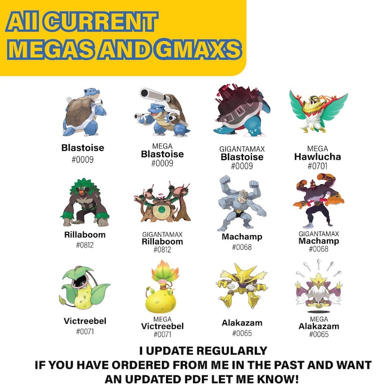 Pokémon Complete Dex Card Placeholder 1-1025 TCG Pokedex Binder PDF ...