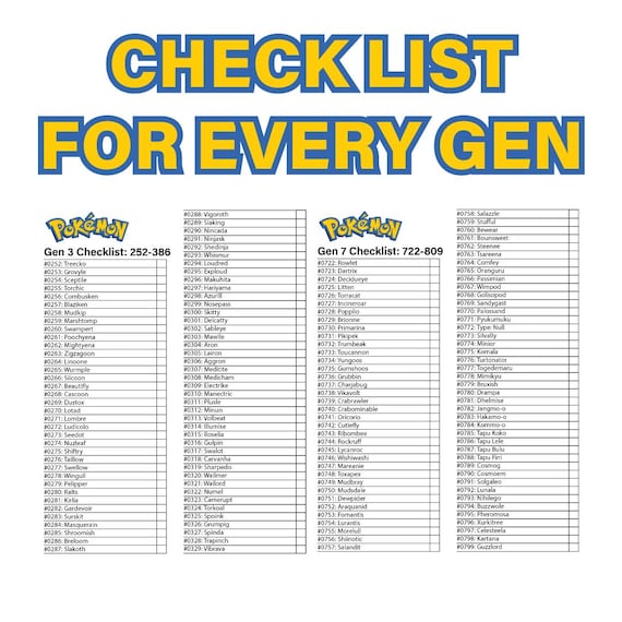 ポケモン図鑑カードチェックリスト 1-1025 TCG ポケモン図鑑バインダー