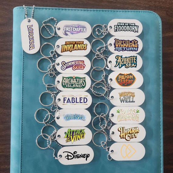 All Card Sets in Disney Lorcana Full Color Binder Pull Tags
