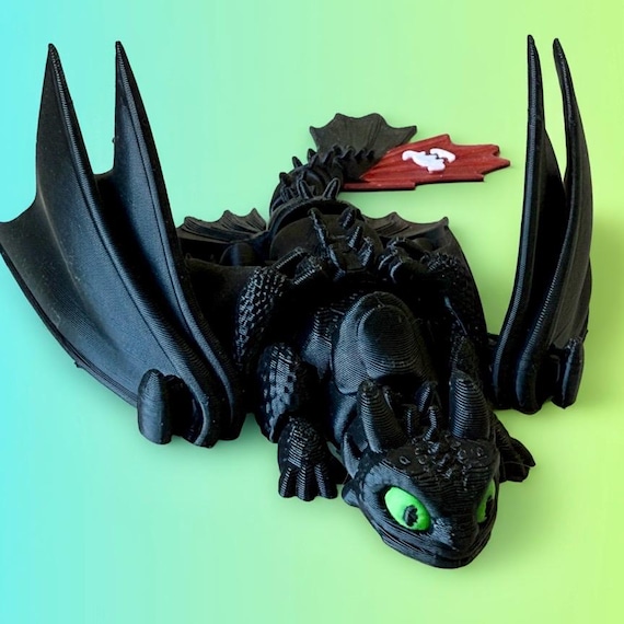 Toothless Dragon 3D Printed Dragon Flexible Toy Stocking Stuffer Gift