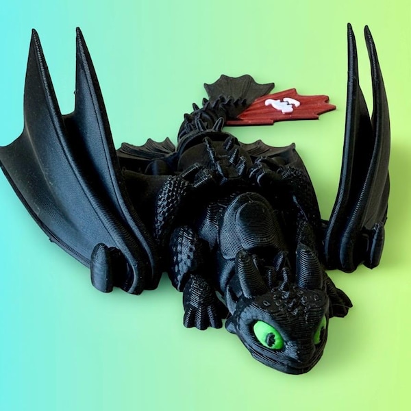 Dragón sin dientes impreso en 3D, juguete flexible, ideal para rellenar calcetines navideños