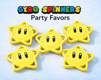 Super Mario Star Gyro Spinners – Party Favors for Goodie Bags, Classroom Rewards
