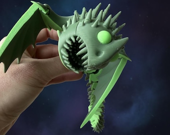 Whispering Death 3D Printed Dragon Flexible Toy Gift HTTYD