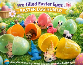 Pre-filled Easter Eggs with 3D Printed Mini Animals | Pocket Pals Fidget Toys
