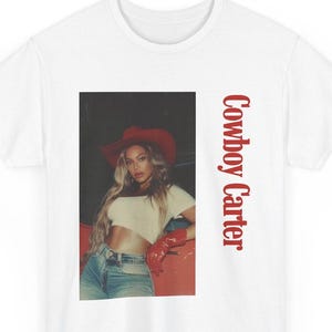 Camiseta Cowboy Carter Western com entrega expressa em 3 dias, camiseta vintage para turnê | Produtos para shows, presente para fãs de Bey | Gildan Plus Size