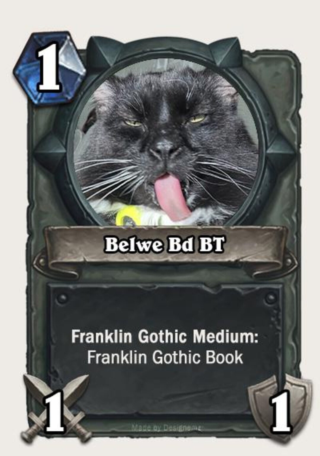 Custom Hearthstone Weapon Card PSD Template for Printable or Digital