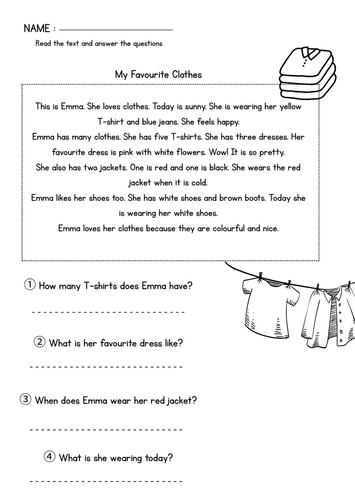 Reading Comprehension Worksheets Grade 1-2-3 | ESL Printable Activities ...