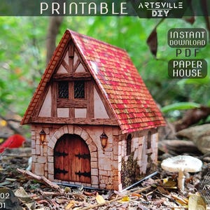 Paper House Templates – 3D Printable Miniature House, DIY Printable Toy, Paper Craft House, Doll house, DIY Paper Craft Activity Printable