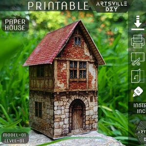 Printable Paper House Template - DIY Fairytale Forest Paper House  Printable Paper Craft - Casa De Carton Template Printable Toy Doll House