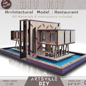 DIY Scandinavian Architectural Model Kit for Teens & Adults 3D Building, Scale Model STEM Gift, Hobby Craft Kit for Adults, Mini Doll House