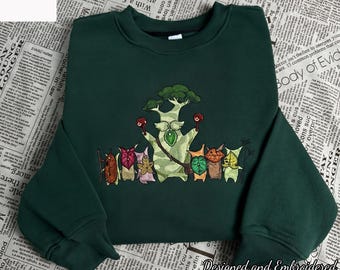Hestu and The Koroks  Embroidered Sweatshirt and Hoodie, Gamer Gifts, Legend of Zelda Merch