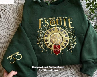 Esquie Clair Obscur Expedition 33 Embroidered Sweatshirt and Hoodie, Video Gaming Shirt, Gamer Merch