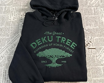 Geborduurd sweatshirt en hoodie The Great Deku Tree, gamercadeaus, Legend of Zelda-merchandise