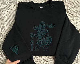 Nemesis Hades 2 Embroidered Sweatshirt and Hoodie, Hades Game Merch, Video Game Sweater