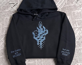 Geborduurde sweatshirt en hoodie met Fenris Lyrium Ghost-print, Dragon Age-merchandise, videogame-shirt, cadeau voor hem