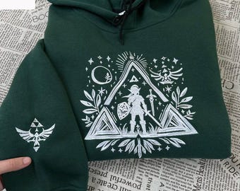Tears of the Kingdom Embroidered Sweatshirt and Hoodie, Legend Of Zelda T-Shirt, Video Game Tee, Gift for Him