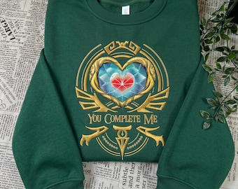 Zelda Link Love Embroidered Sweatshirt and Hoodie, Gamer Gifts, Legend of Zelda Merch