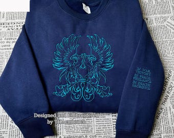Grey Wardens Dragon Age Origins Embroidered Sweatshirt and Hoodie, Video Gaming Shirt, Gift for Him