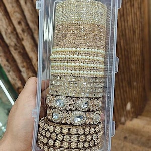 Kundan Bangle Set: Indian Wedding Jewelry, 38 pcs