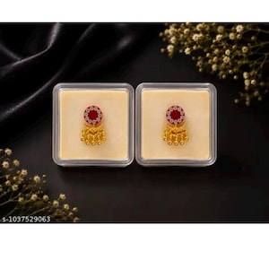 Red Ghunghru Bindi Set: Ghughri with Diamonds Self Adhesive Bindis
