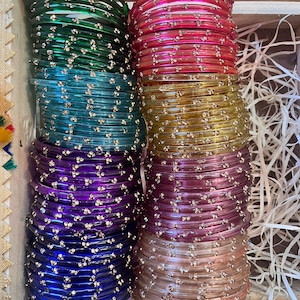 96 Glass Churi Bangles Set: India Pakistan Bridal Chura, Sizes 2.2-2.8 image 12
