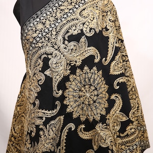 Black Pashmina Silk Shawl, Scarf for Women, Pashmina Wrap, Bridal Shawl, Pashmina Wrap, Winter Scarf, Gift For Mum, Pashmina Silk Shawl Her