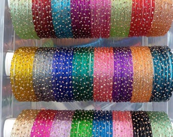 Glass Bangles Combination Box for Women | Colorful Indian Chudi Set | Traditional Festival Jewelry | Bridal Bangle Set Gift Box