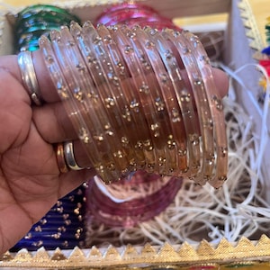 96 Glass Churi Bangles Set: India Pakistan Bridal Chura, Sizes 2.2-2.8 image 6