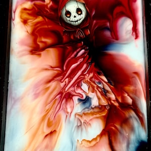 Horror & Gothic Resin [tray/] – Handmade Epoxy Art, Skulls, Creepy Collectible