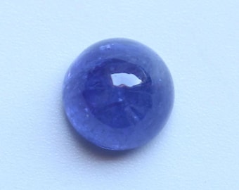 Cabujón de tanzanita natural, cabujón suelto redondo de tanzanita azul AAA+++ pulido liso, suministro de joyería de cabujones de tanzanita, 8 mm
