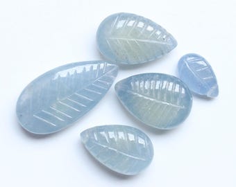 Sapphire Gemstone, Natural Blue Sapphire Pear Leaf Carving Loose Gemstone , Pear Shape Leaf Cut Carving Cabochon Jewellery Supply, 10To21MM