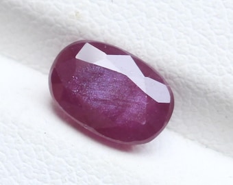 Natural Red Ruby Oval Emerald Cut Faceted Cabochon Lot 8.5x5.5mm Loose Gemstones for Jewelry