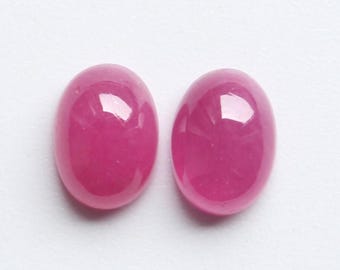 Natuurlijk robijnpaar edelsteen, AAA+++ robijnovaal glad gepolijst cabochonpaar, robijncabines, losse cabochonrobijn voor sieraden, 7 x 5 mm